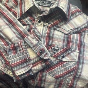 Cowboy Plaid Button Down Shirt for Kids
